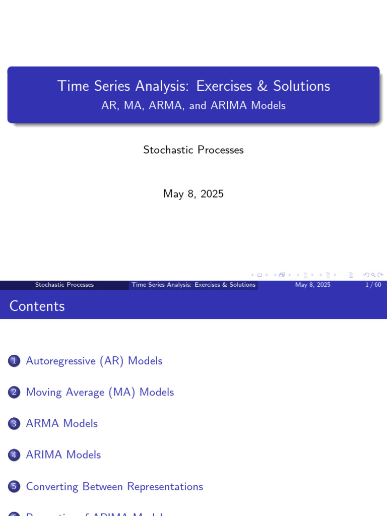 AR MA ARMA and ARIMA Models Exercises | PDF | Autoregressive Model ...