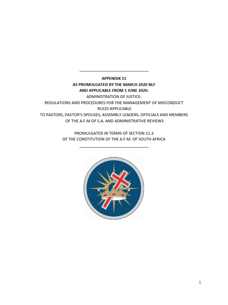 Appendix 11 As Promulgated March 2020 NLF | PDF | Justice | Crime ...