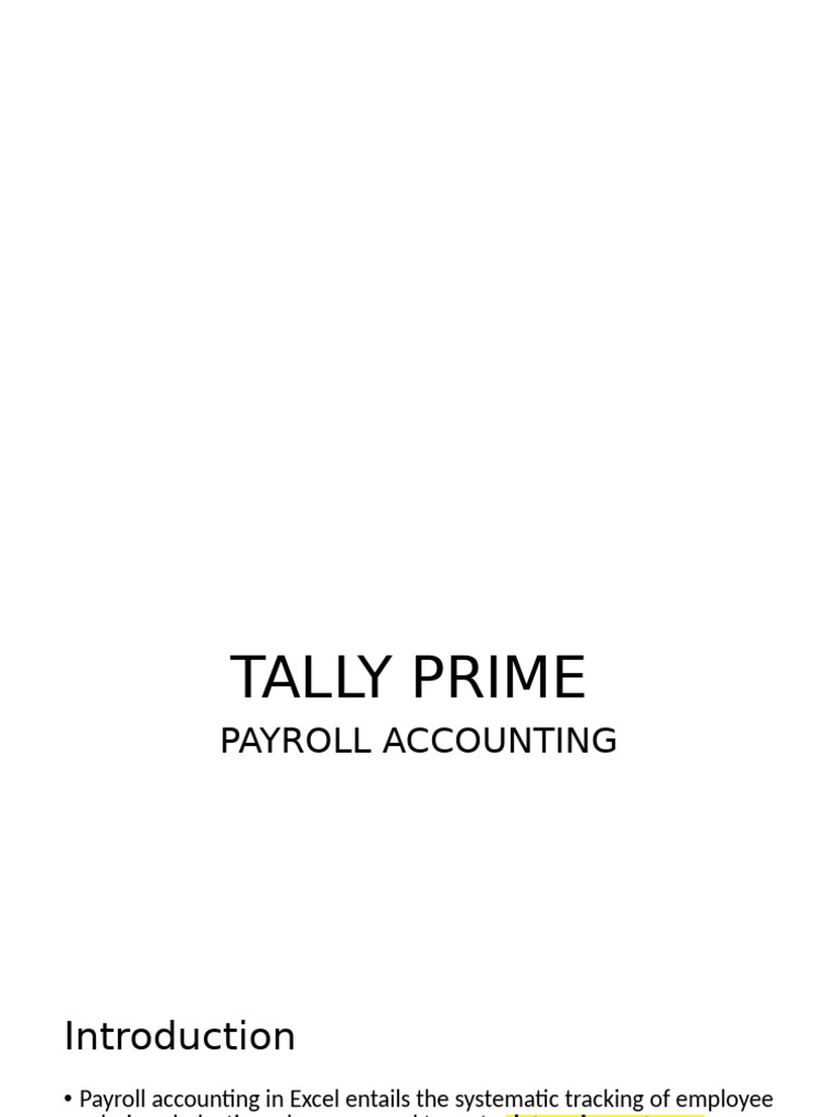 Introduction To Tally Prime | PDF | Cost Of Living | Salary