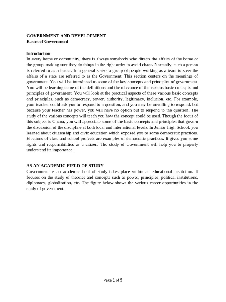 Govt and Politics Notes | PDF | Governance | Concept