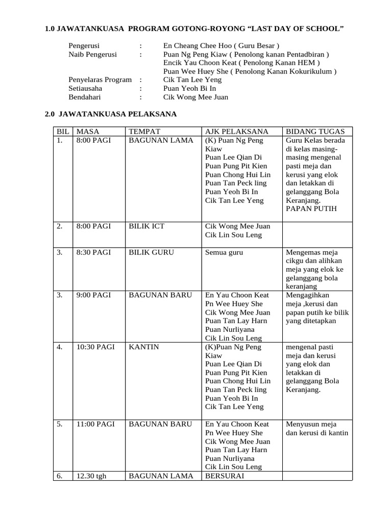 Program Last Day in School | PDF