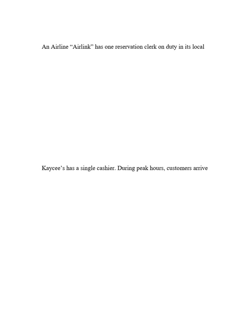 Queueing Theory Exercise | PDF