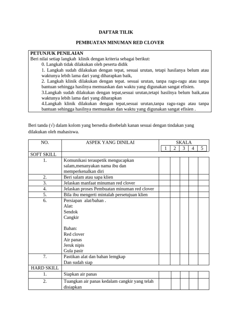 Daftar Tilik Red Clover | PDF