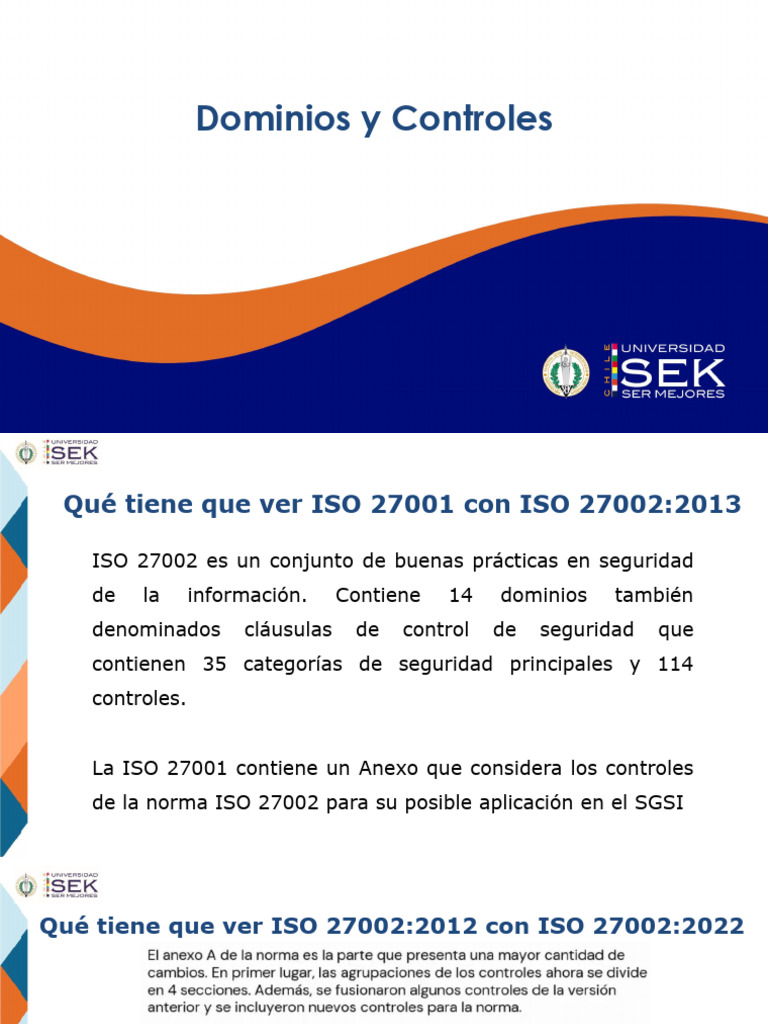 Clase 3 Dominios y Controles | PDF | Seguridad de información | Valores