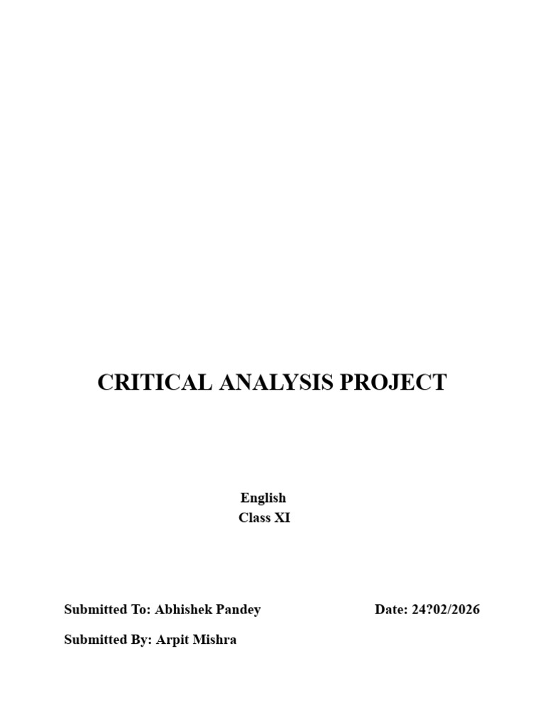 Critical Analysis Project | PDF | Disciplines | Psychological Resilience