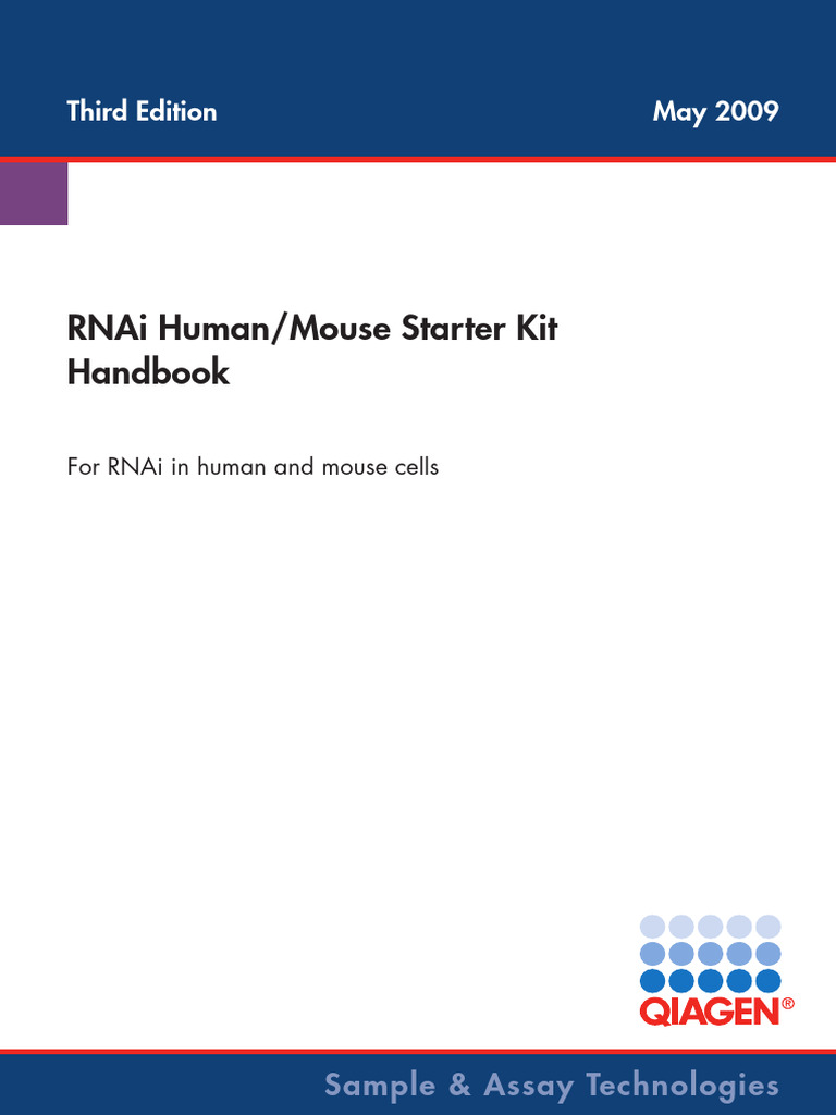 EN RNAi HumanMouse Starter Kit Handbook | PDF | Rna Interference ...