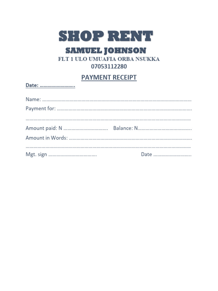 Shop Rent | PDF