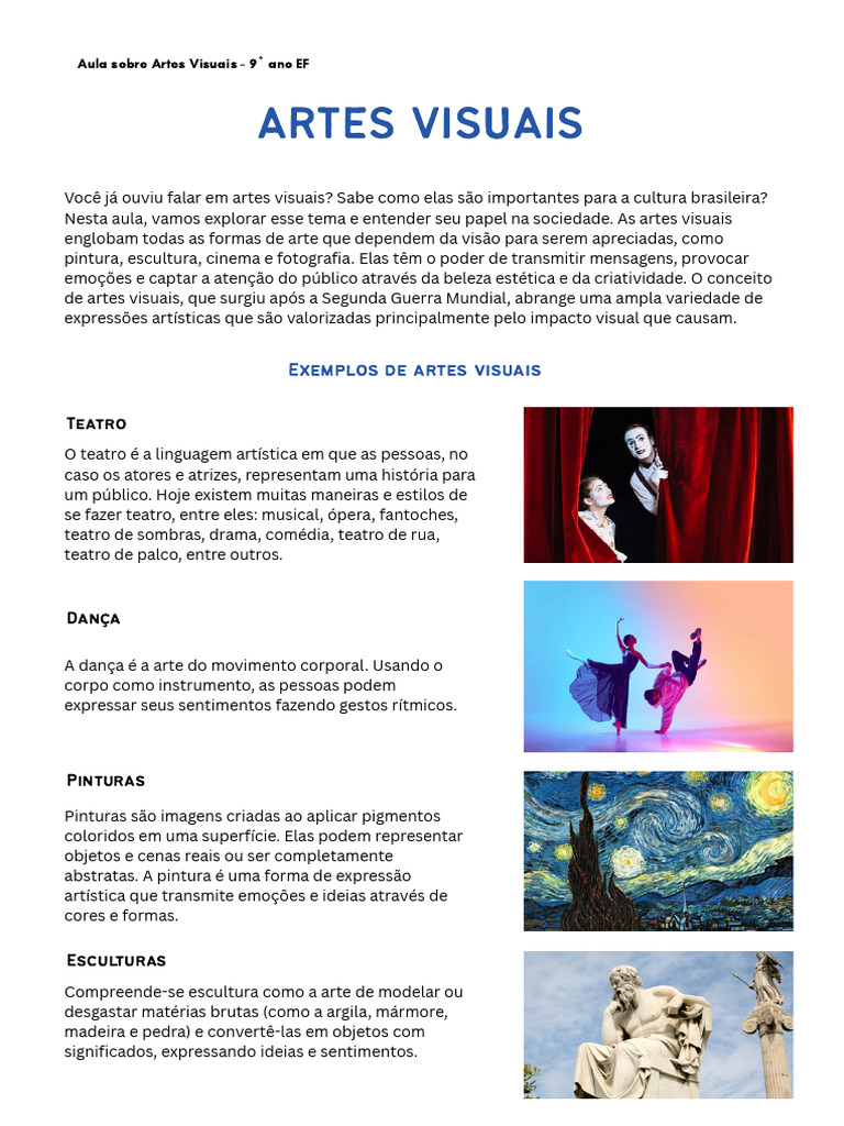 Atividade Artes Visuais - 9º Ano - Canva | PDF | Pinturas | Arte abstrata
