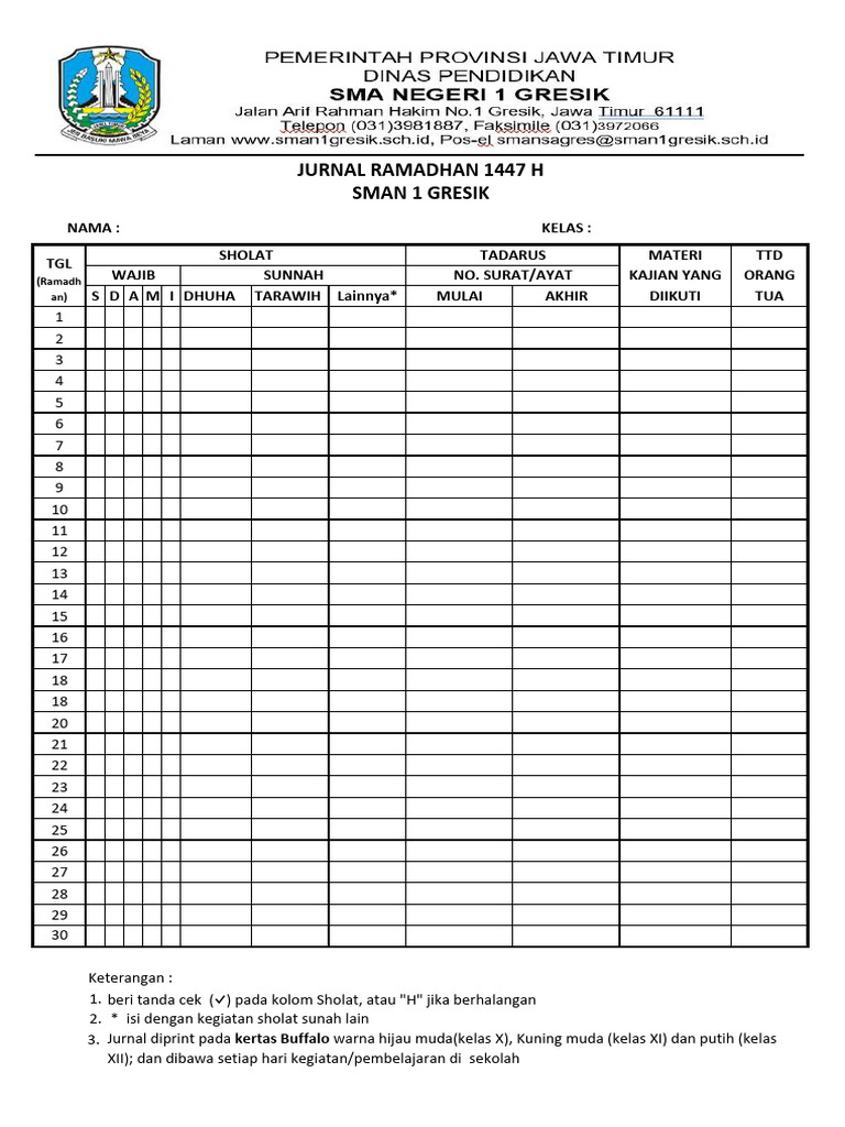 Jurnal Ramadhan | PDF