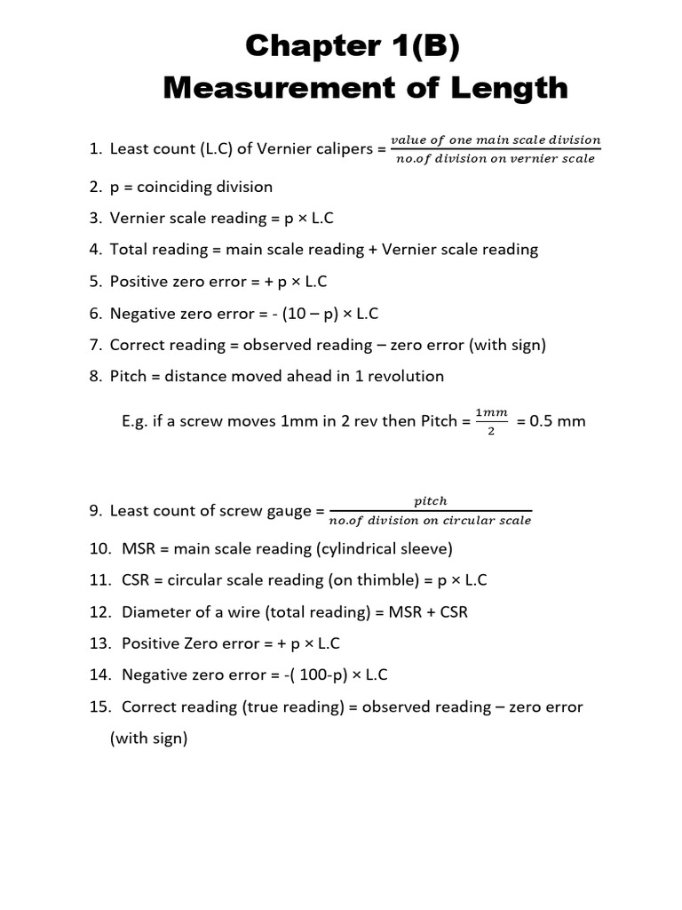 Formula Sheet Ch1 To Ch5 | PDF | Buoyancy | Density