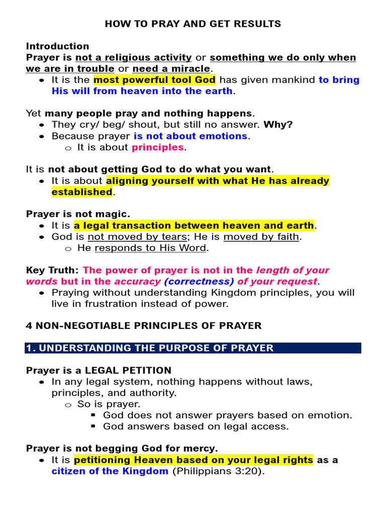 How To Pray and Get Results | PDF | Prayer | Heaven