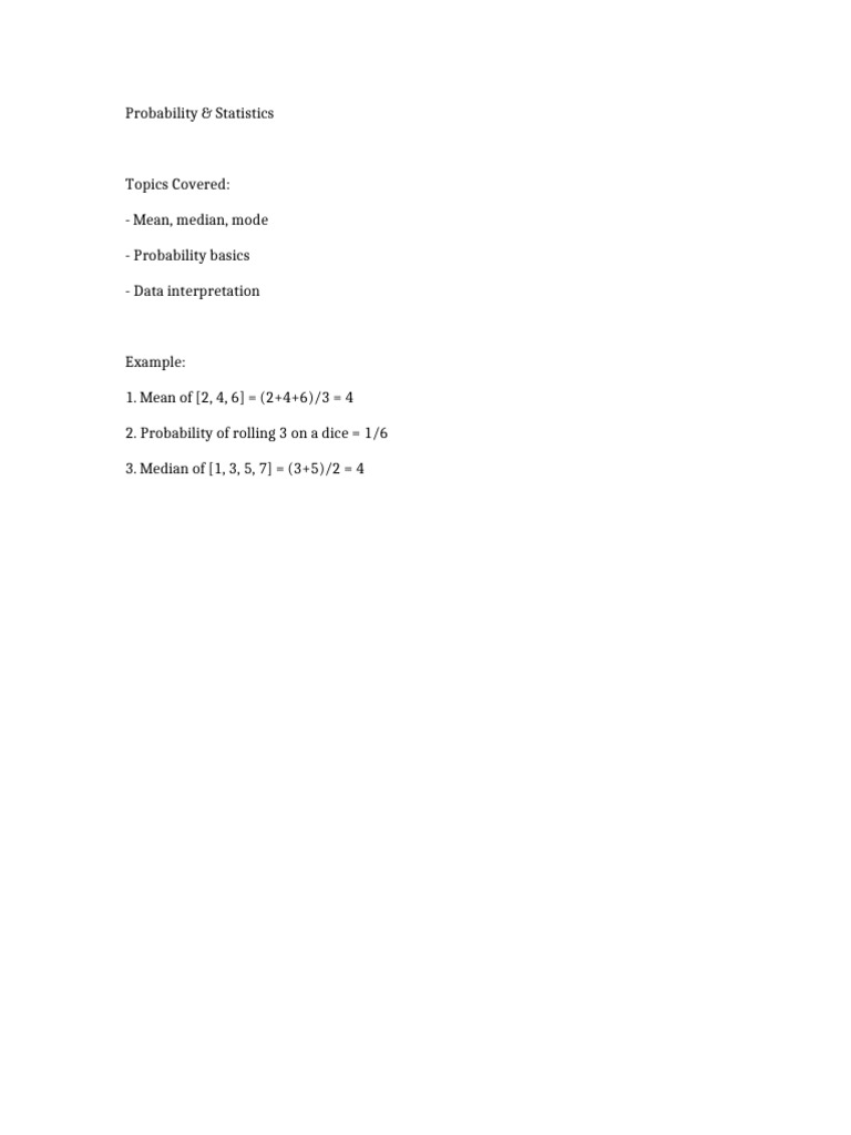 Probability Statistics | PDF