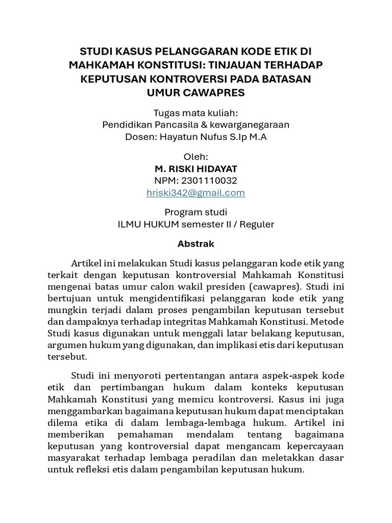 Artikel Studi M. Riski Hidayat | PDF