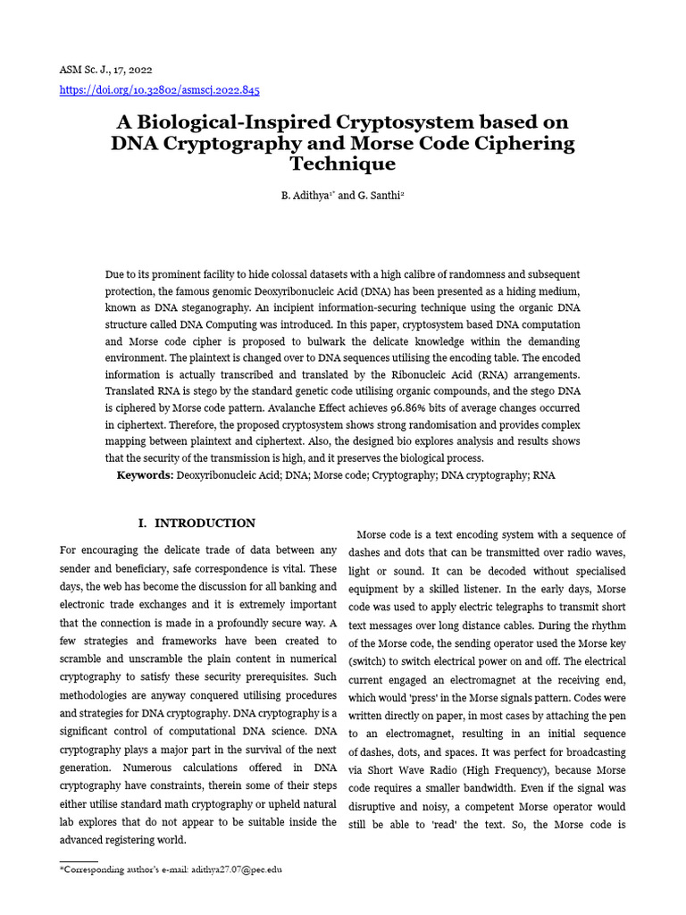 5 Biological - Inspired - Cryptosystem | PDF | Cryptanalysis | Cryptography
