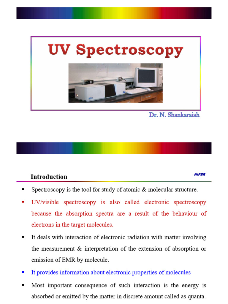 UV Spectros | PDF | Fluorescence Spectroscopy | Spectroscopy