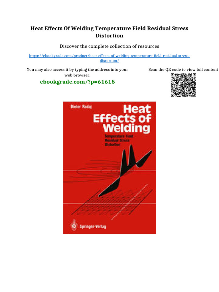 Heat Effects of Welding Temperature Field Residual Stress Distortion ...