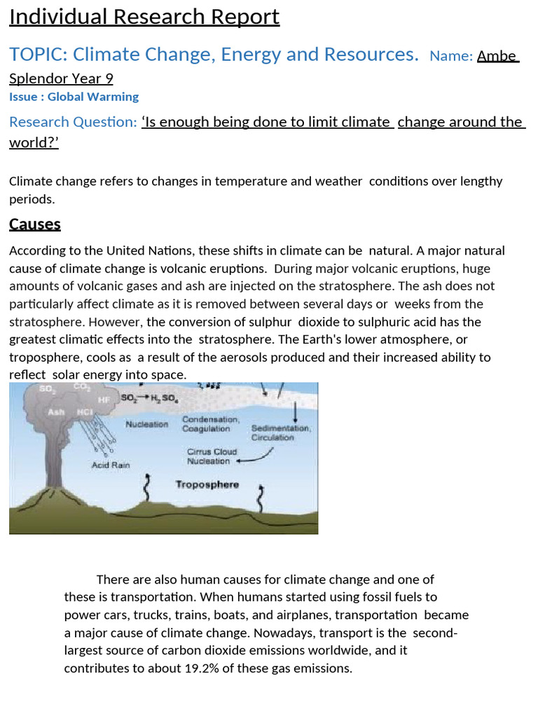 A Sample Research Report | PDF | Climate Change | Climate Change Mitigation