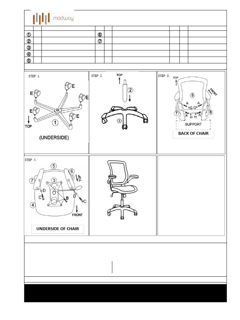 Assembly Instruction: Back OF Chair | PDF | Chair | Screw