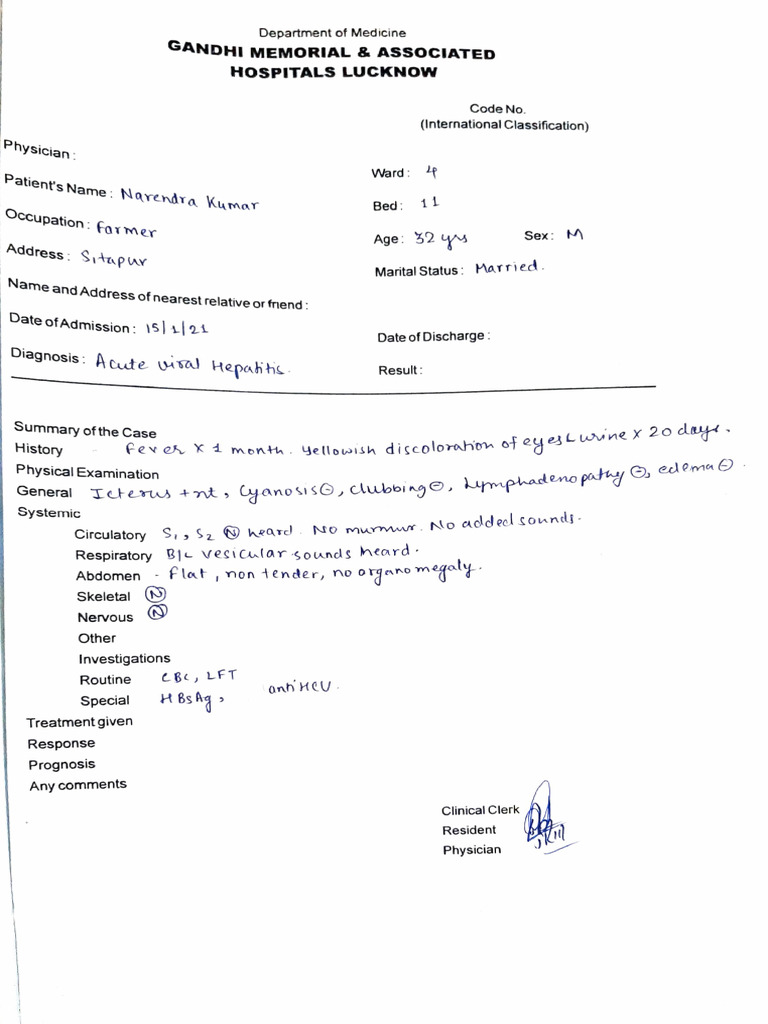 Medicine Casesheet PDF | PDF