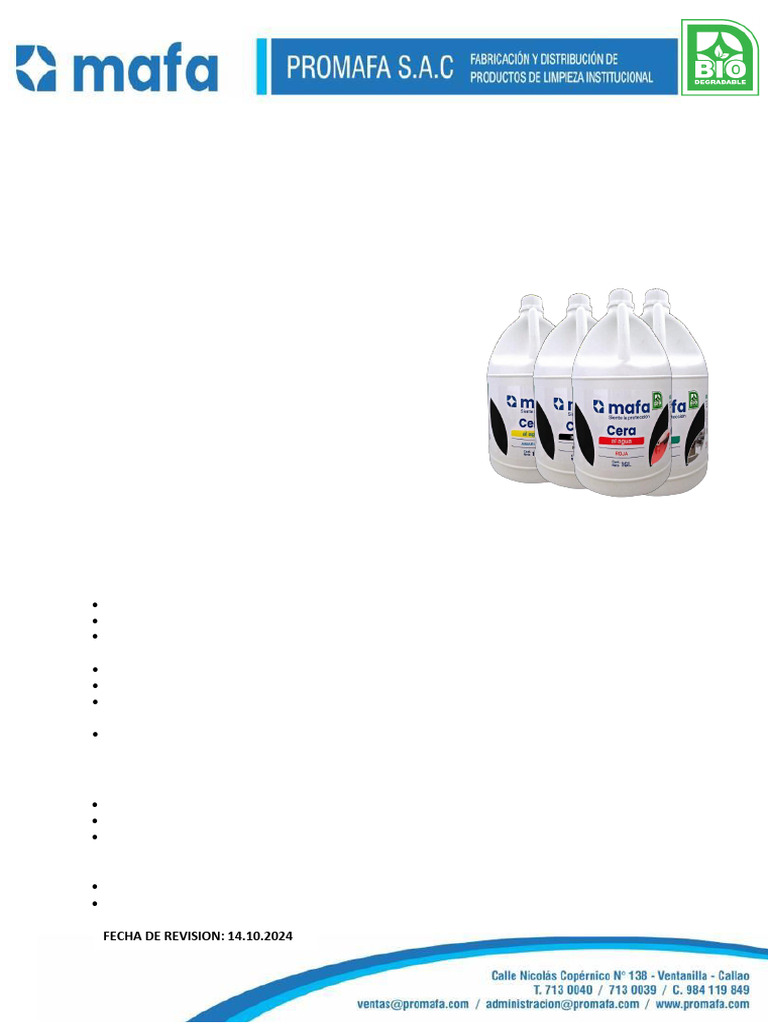 FT Mafa Cera Al Agua | PDF