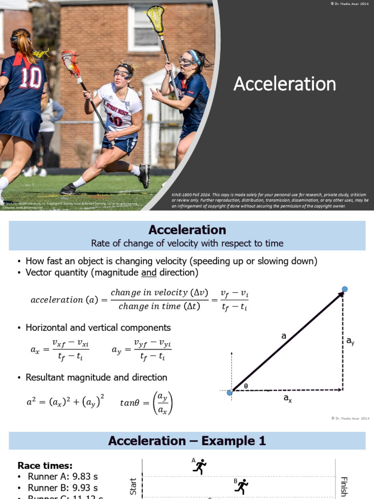 03 Acceleration F24 Student | PDF | Velocity | Acceleration