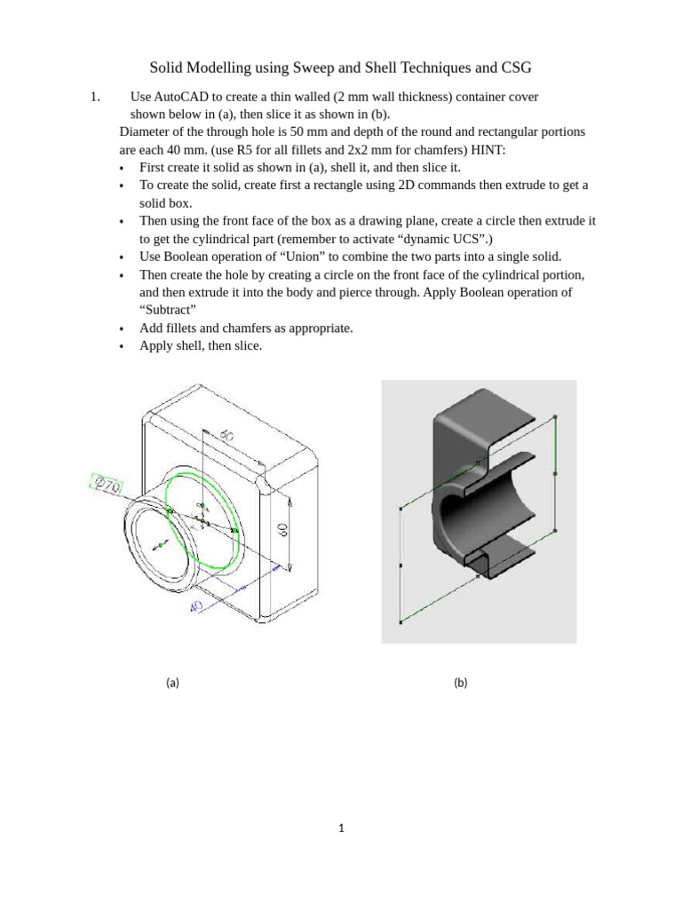 Solid Modelling Using Sweep and Shell Techniques and CSG | PDF
