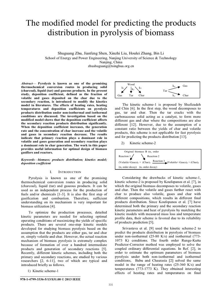 The Modified Model For Predicting The Products Distribution in ...