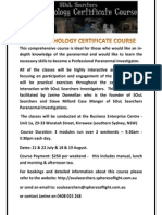 Parapsychology Certificate Course
