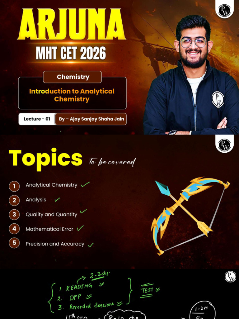Introduction To Analytical Chemistry 01 Class Notes Arjuna MHTCET 2026 ...