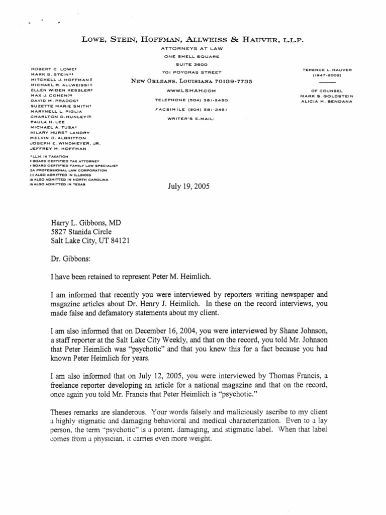 Cease Desist Letter From My Attorney Mark Goldstein To Harry Gibbons 