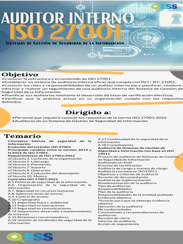 Qess Auditor Interno ISO 27001 | PDF | Auditoría | Seguridad de información