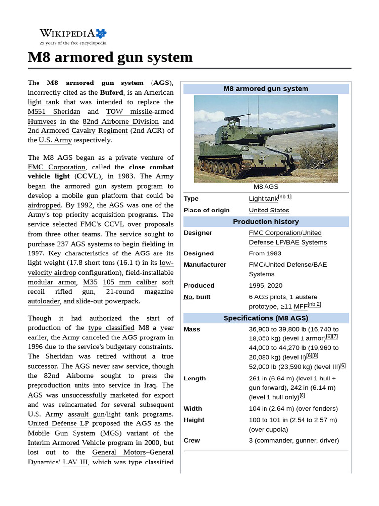 M8 Armored Gun System | PDF | Armoured Fighting Vehicles | Military ...