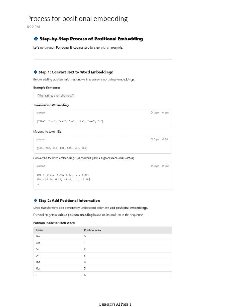 Process For Positional Embedding | PDF