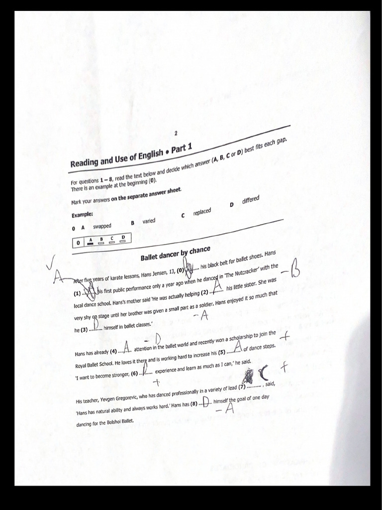 Reading and Use of English - Part 1 3 | PDF