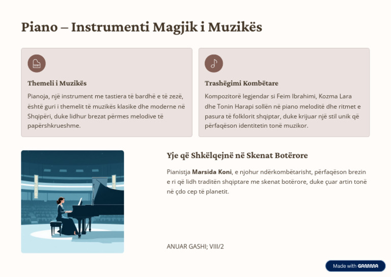 Piano Instrumenti Magjik I Muzikes Shqiptare | PDF