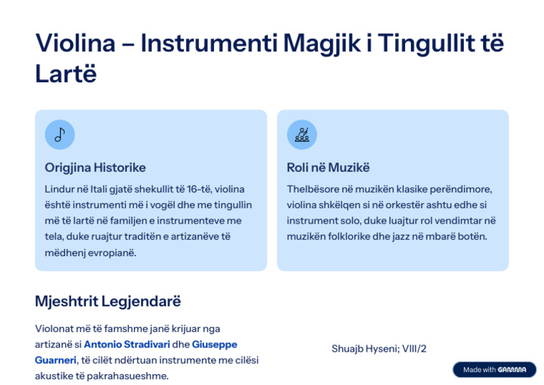 Violina Instrumenti Magjik I Tingullit Te Larte | PDF