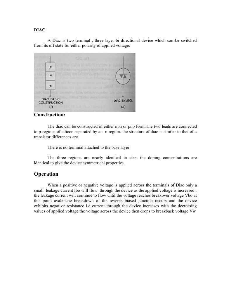 Understanding DIAC Structure and Operation | PDF