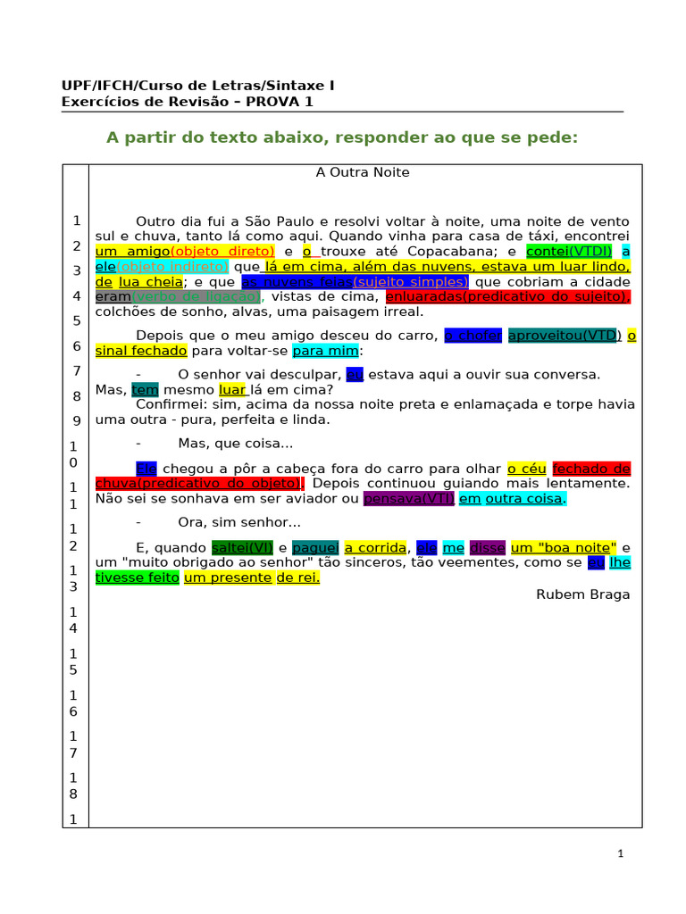 Revisão Prova 1 Com Gabarito | PDF