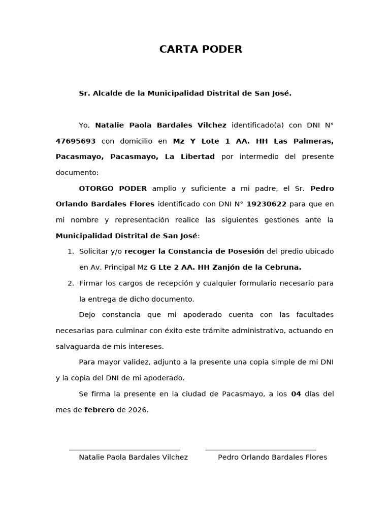 Carta Poder | PDF