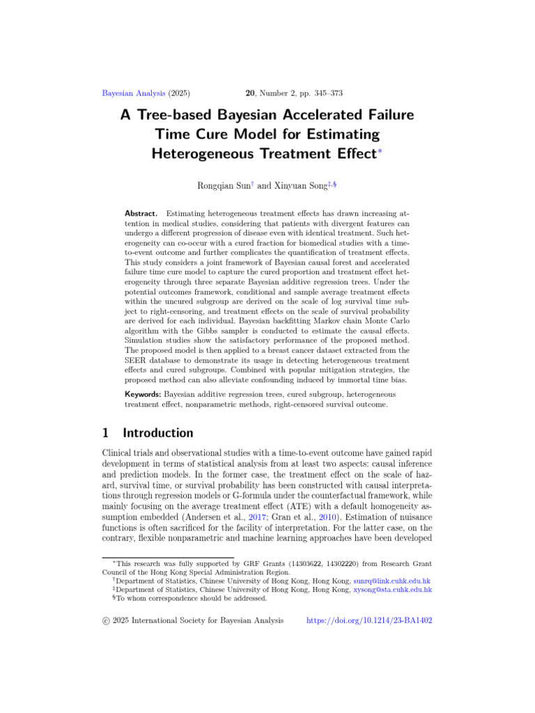 Sun and Song (2025) | PDF | Regression Analysis | Bayesian Inference