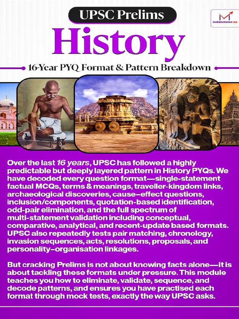 UPSC CSE Prelims PYQ Format (2010-2025) - History | PDF