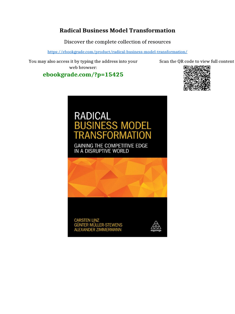 Radical Business Model Transformation Ready To Read | PDF ...