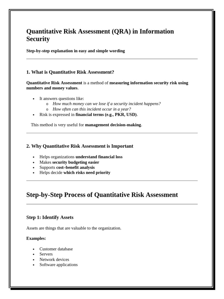 Quantitative Risk Assessment | PDF | Risk Assessment | Risk