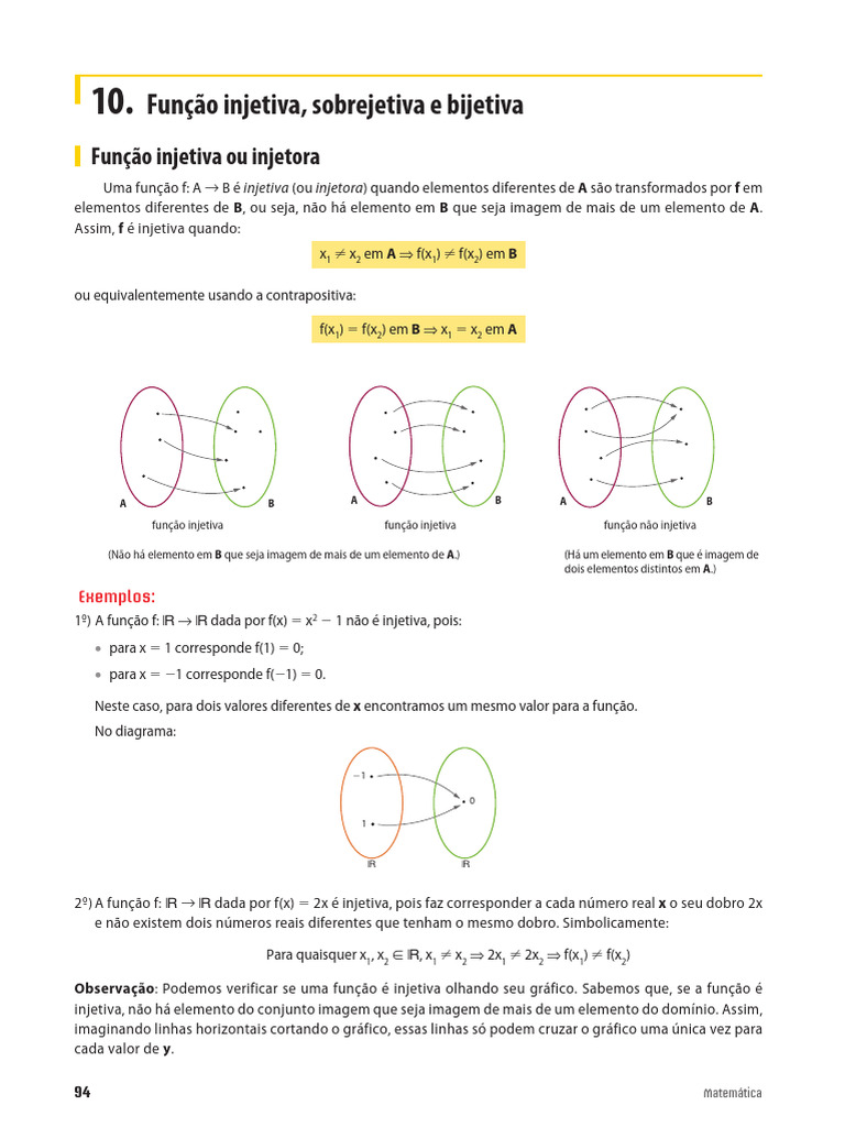 Função Injetora, Sobrejetora e Bijetora | PDF