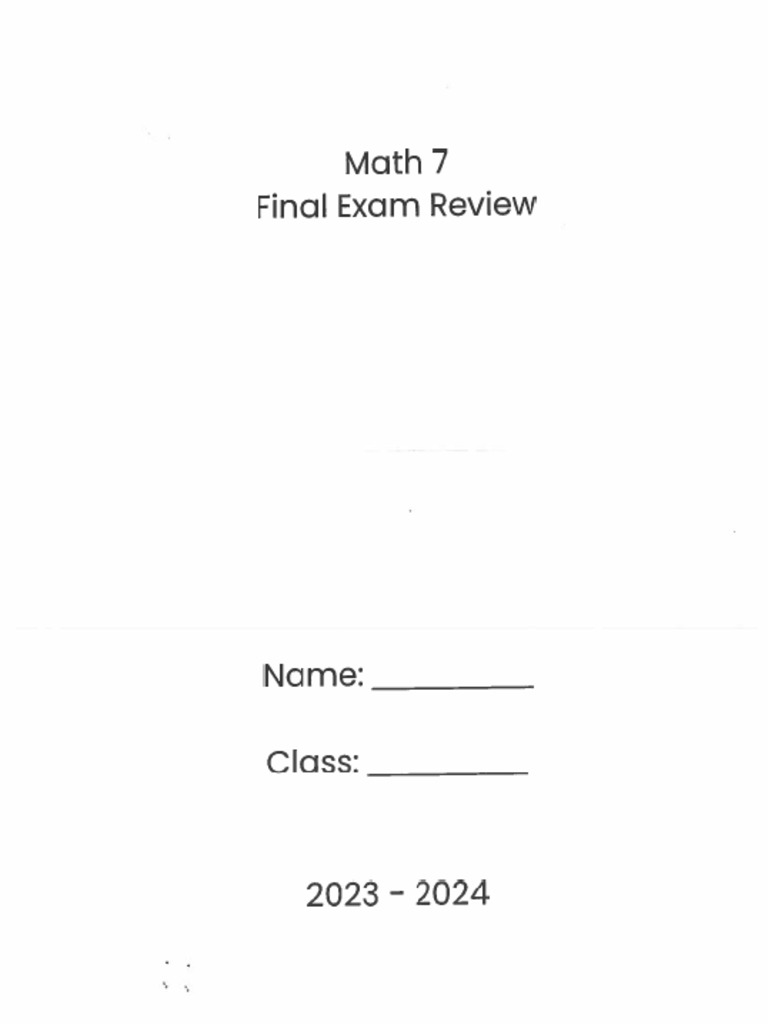 G7 Final Review Pack | PDF