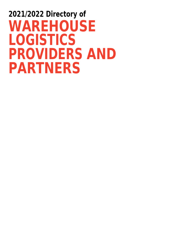 2021 2022 Directory of Warehouse Logistics Providers and Partner PDF ...