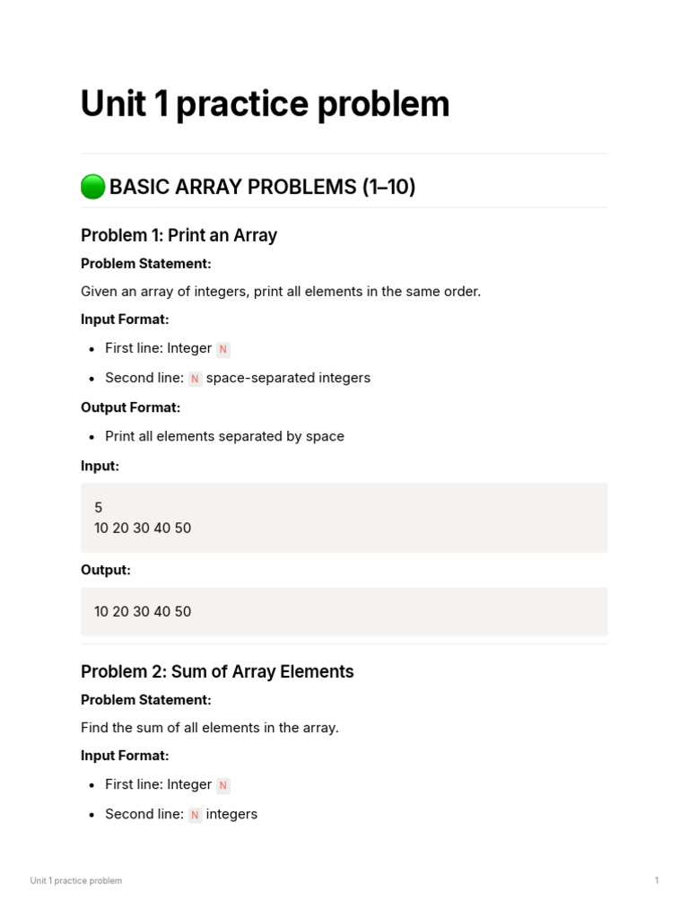 Unit 1 Practice Problem | PDF | Theoretical Computer Science | Applied ...