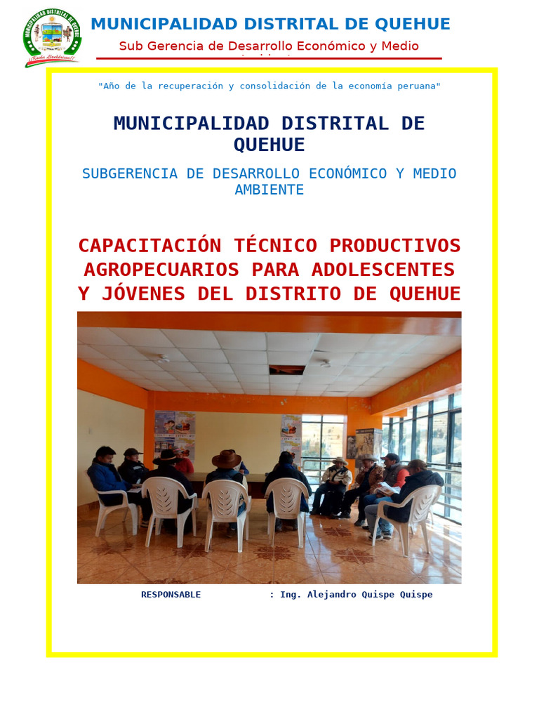 Informe Tecnico Codisec Quehue | PDF | Sustentabilidad | Iniciativa ...
