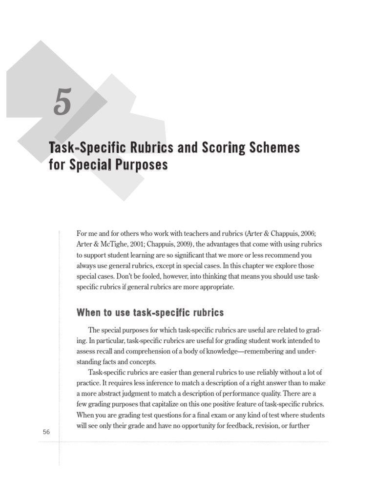 How To Create and Use Rubrics For Formative Assess... - (Chapter 5 Task ...
