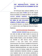 Sentencia Penal Portación Arma Uso Exclusivo Ejército, Armada Fuerza Aérea